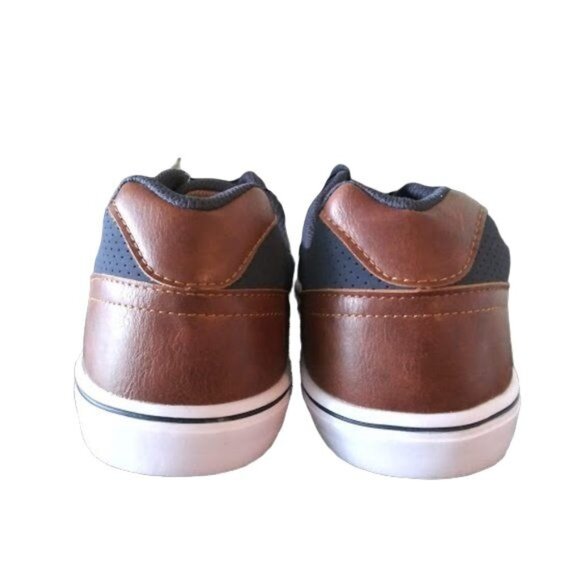 George Mens Navy Blue Brown Memory Foam Casual Sneakers Size 10.5 - Picture 7 of 8